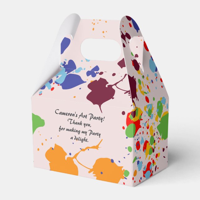 Painting Colourful  Art Themed Birthday Party Favour Box (Front Side)