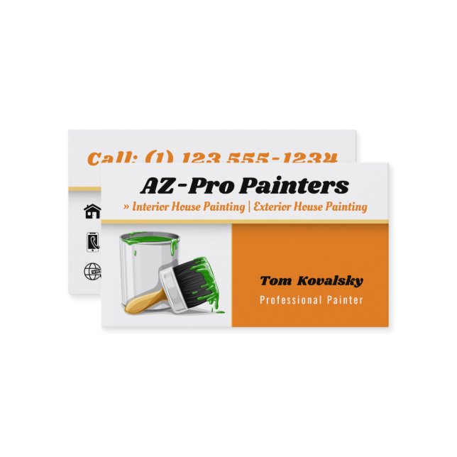 Painting Company | AZ-Pro Painters Business Card (Front/Back In Situ)