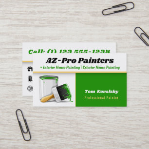 Painting Company   AZ-Pro Painters Green Business Card