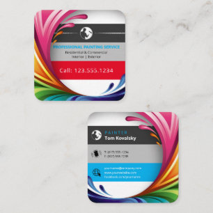 Painting Company Professional Colourful Square Business Card