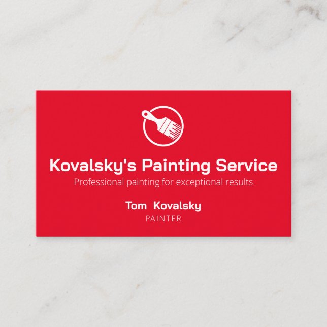 Painting Company | Professional Red Business Card (Front)
