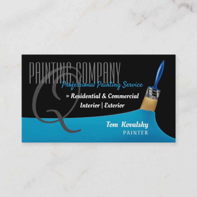 Painting Company | Professional Sky Blue Business Card (Front)