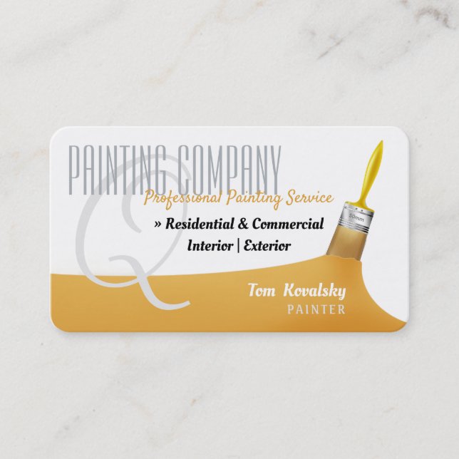 Painting Company | Professional Yellow Business Card (Front)