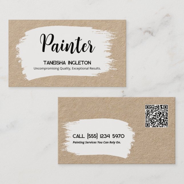 Painting Custom QR Business Card (Front/Back)