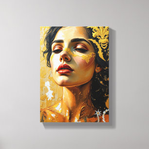 Painting Deco (Gold Of The Feminine Grace) Canvas Print