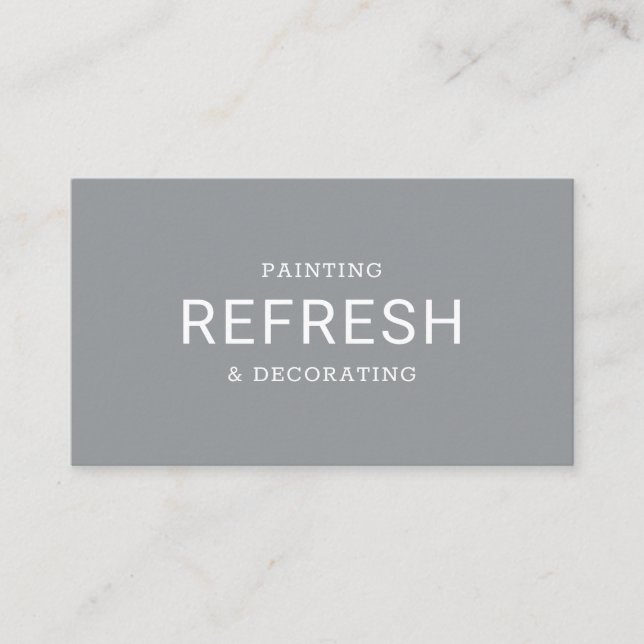 Painting & Decorating Simple Text Modern Grey Business Card (Front)