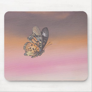Painting depicting butterfly in flight mouse mat