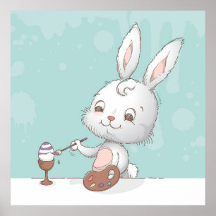 Painting eggs poster