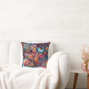 Painting Fantasy Flowers expressing nature Cushion