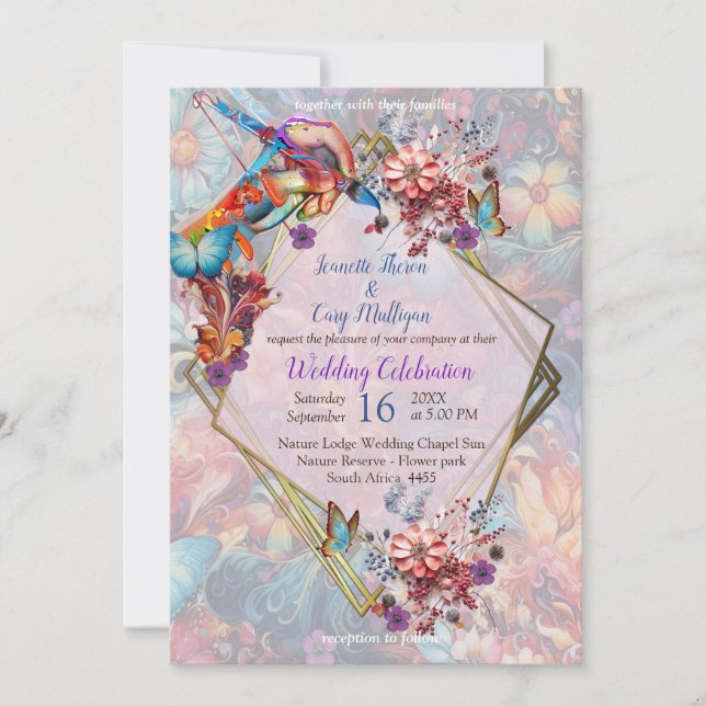 Painting Fantasy Flowers expressing nature Invitation (Front)