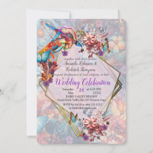 Painting Fantasy Flowers expressing nature Invitation