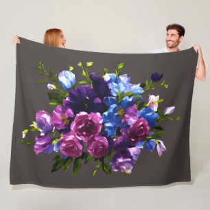 Painting Floral Spray Any Colour Background Fleece