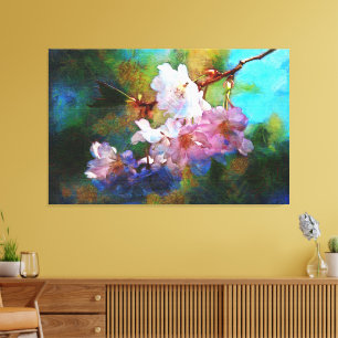 Painting Flowers on a Branch Gorgeous  Canvas Print