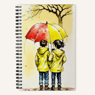 painting full of love of teen and young age notebook