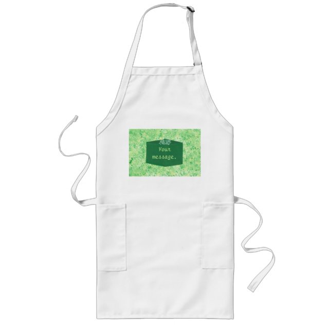 Painting Green Christmas Present Your text Aprons (Front)