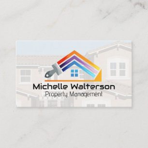 Painting House Logo   Property Management Business Card