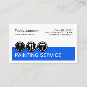 Painting Icons On Blue Painter Layer Business Card