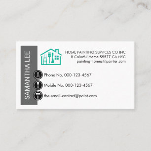 Painting Icons On Grey Wall Layer Business Card