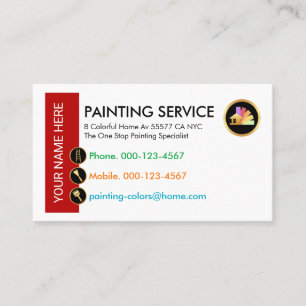 Painting Icons On Red Wall Layer Business Card