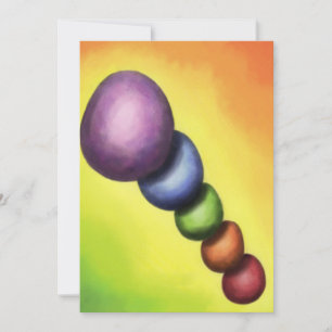 painting illustration rainbow coloured easter eggs holiday card