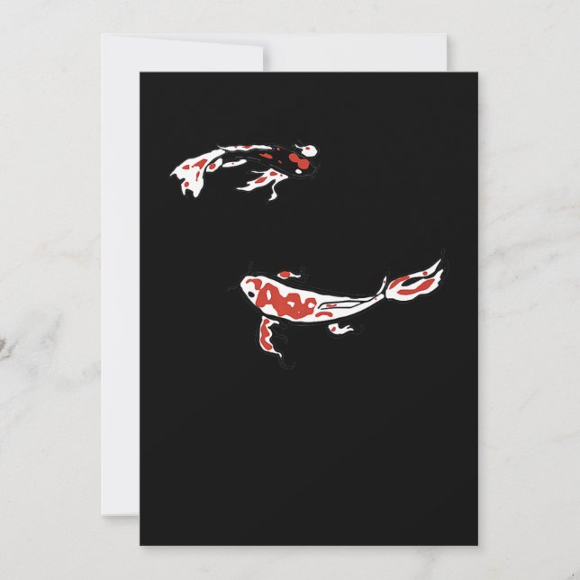 Painting |Koi Carp Minimal Art Painting Meditation Holiday Card (Front)