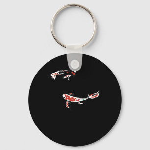 Painting Koi Carp Minimal Art Painting Meditation Key Ring