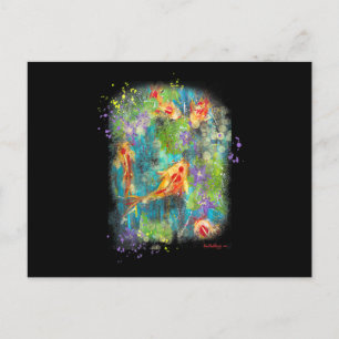 Painting Koi Fish Painting Zen Japanese Distressed Postcard