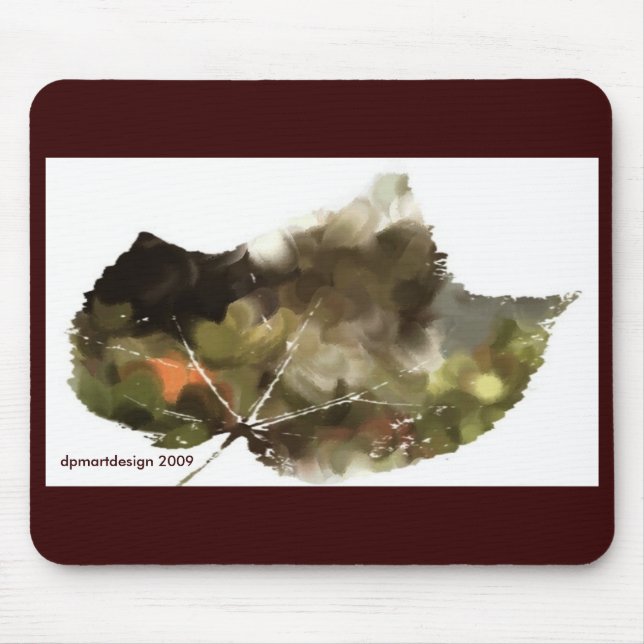 _Painting-leaf-dark, dpmartdesign 2009 Mouse Mat (Front)