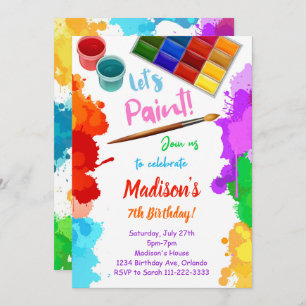 Painting Let's Paint Birthday Invitation