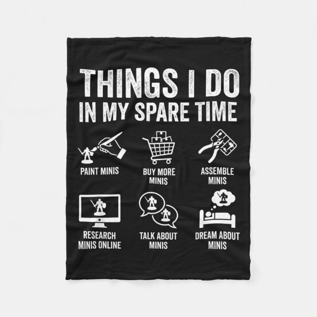 Painting Miniatures Tabletop Wargame Board Games E Fleece Blanket (Front)