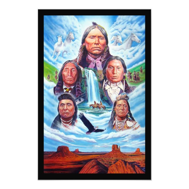 Painting Native Americans Indian Chiefs Vertical Photo Print (Front)