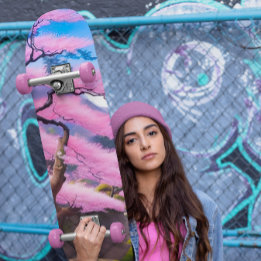 Painting Of A Cherry Blossom Tree  Skateboard