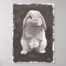 Painting Of A Cute Rabbit Sitting Up