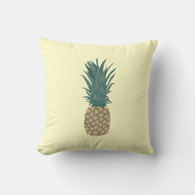 Painting of a fresh Pineapple, Tropical Pillows (Front)