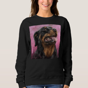 Painting Of A Gorgeous Rottweiler With Its Tongue Sweatshirt