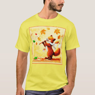 Painting Of a Happy Singing Red Fox. Buy Now T-Shirt