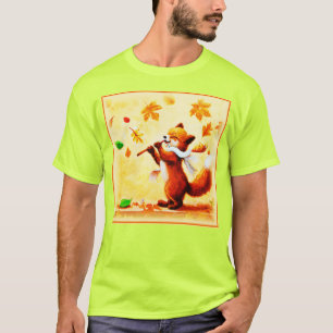 Painting Of a Happy Singing Red Fox. Buy Now T-Shirt