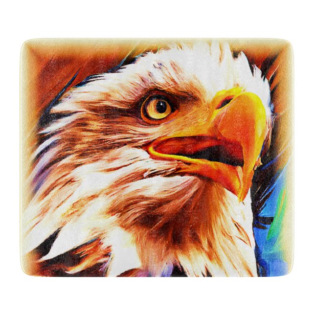 Painting of a Stunning Eagles Face. Buy Now Cutting Board (Front)