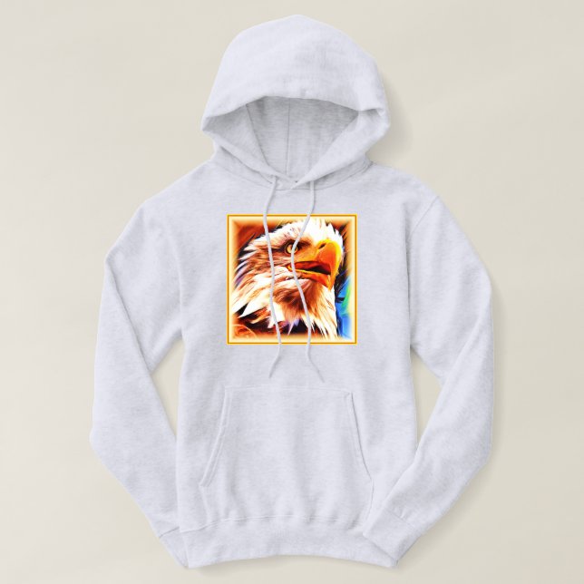 Painting of a Stunning Eagles Face. Buy Now Hoodie (Design Front)