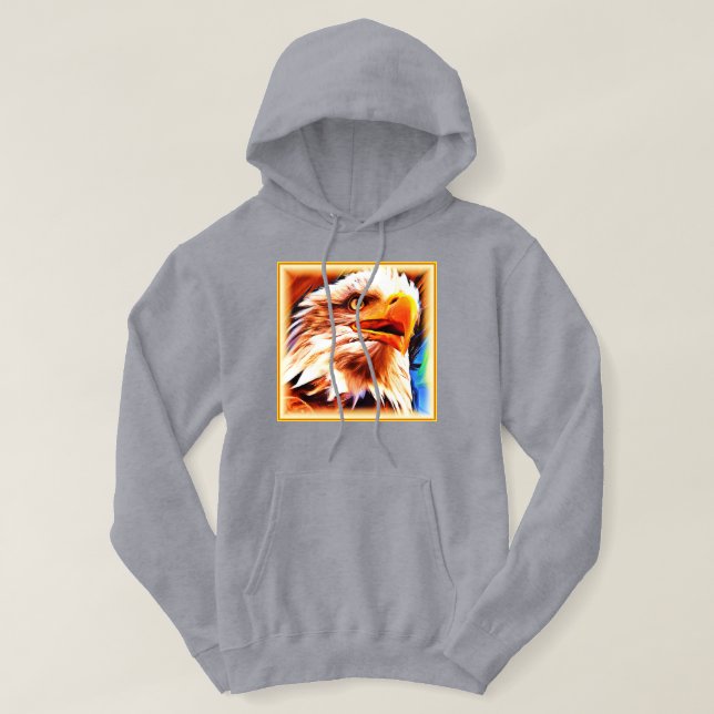 Painting of a Stunning Eagles Face. Buy Now Hoodie (Design Front)