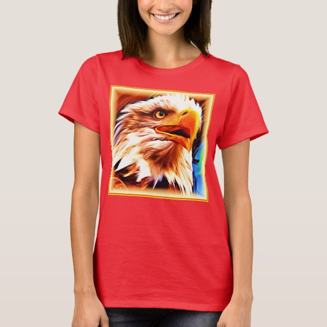 Painting of a Stunning Eagles Face. Buy Now T-Shirt (Front)