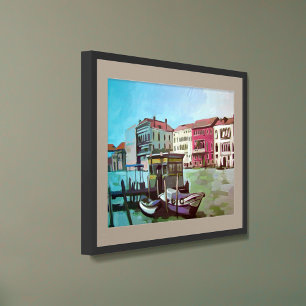 Painting of a Vaporetto Station - Venice, Italy Poster