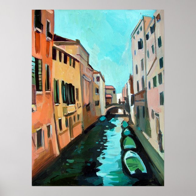 Painting of a Venetian Canal Poster (Front)