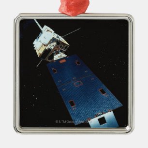 Painting of a Weather Satellite Metal Tree Decoration