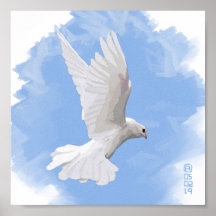 Painting Of A White Dove Flying