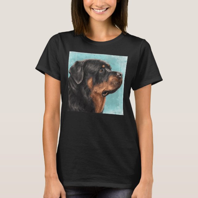 Painting Of An Adorable Rottweiler From The Side L T-Shirt (Front)