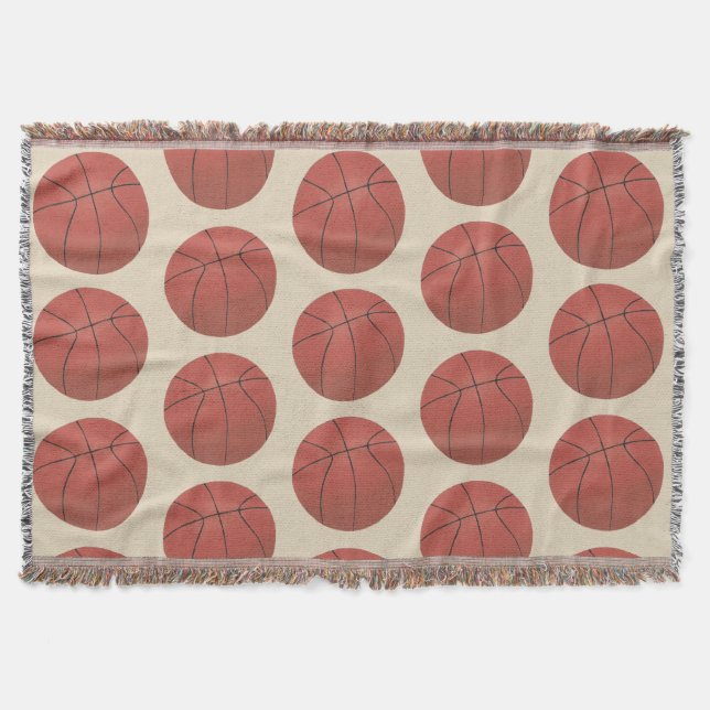 Painting of Basketball Throw Blankets (Front)