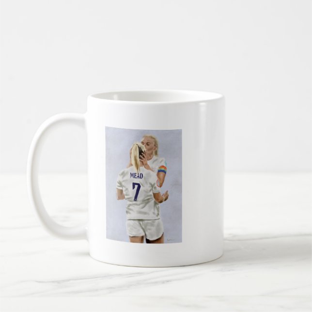 Painting of Beth Mead and Leah Williamson after be Coffee Mug (Left)