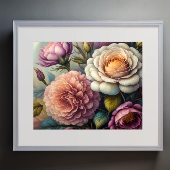 Painting of Bold Flowers 5:4 Poster (Creator Uploaded)