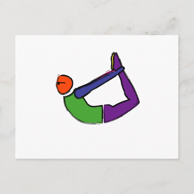 Painting of bow yoga pose. postcard (Front)